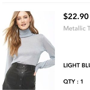 Metallic Turtleneck Sweater